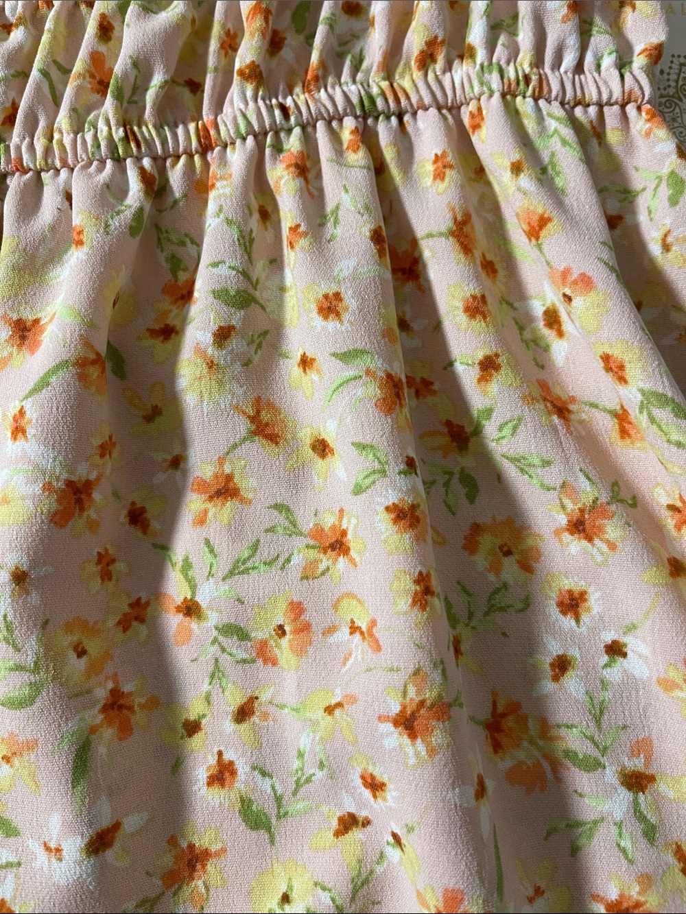 Altar'd State Peach Floral Puff-Sleeve Mini Dress - Picture 4 of 5